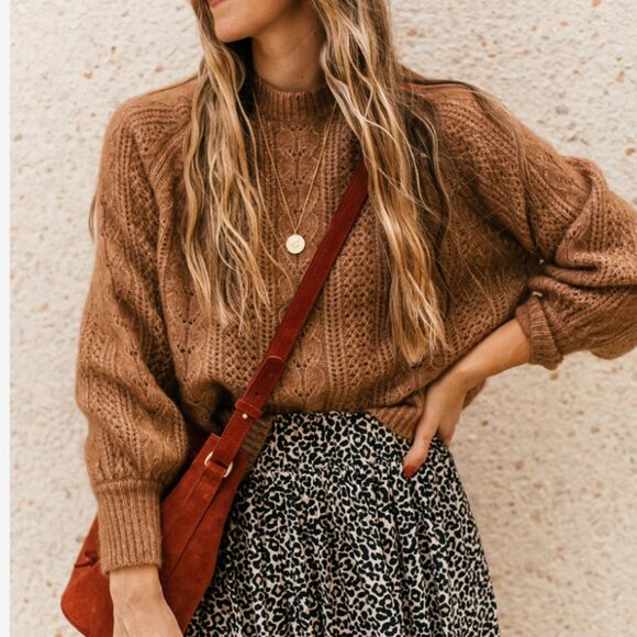 Sezane Sweaters - NEW Sezane Scarlett Jumper Tan Camel Sweater French Wool Mohair